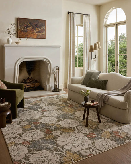 Loloi Eileen ELE-03 Transitional Power Loomed Olive, Multi Rug - room scene 3