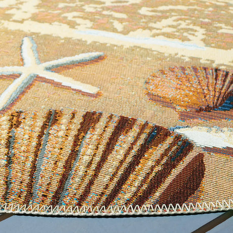 Safavieh Barbados 500 5'-3" x 5'-3" Rug in Gold / Blue