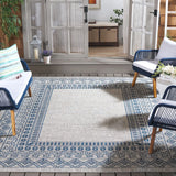 Safavieh Courtyard 6'-7" x 9'-6" Rug in Grey / Navy