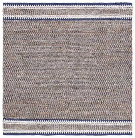 Safavieh Natural Fiber 6'-0" x 6'-0" Rug in Natural / Navy