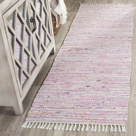 Safavieh Rag Rug 2'-3" x 10'-0" Rug in Light Pink / Multi