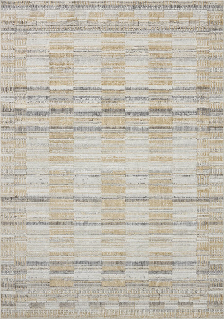 Loloi Roxie ROX-03 Contemporary Power Loomed Granite, Gold Rug - main flat