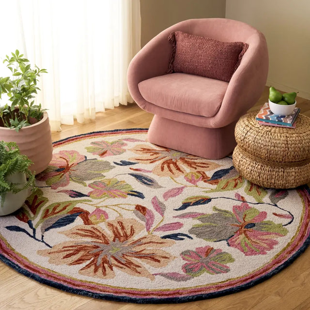 Safavieh Jardin 6'-0" x 6'-0" Rug in Ivory / Rust