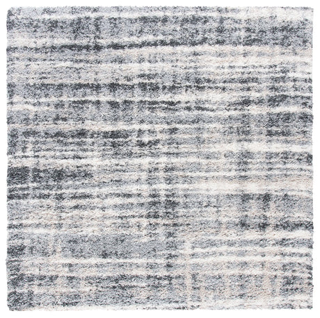 Safavieh Fontana Shag  800 6'-7" x 6'-7" Rug in Grey / Ivory