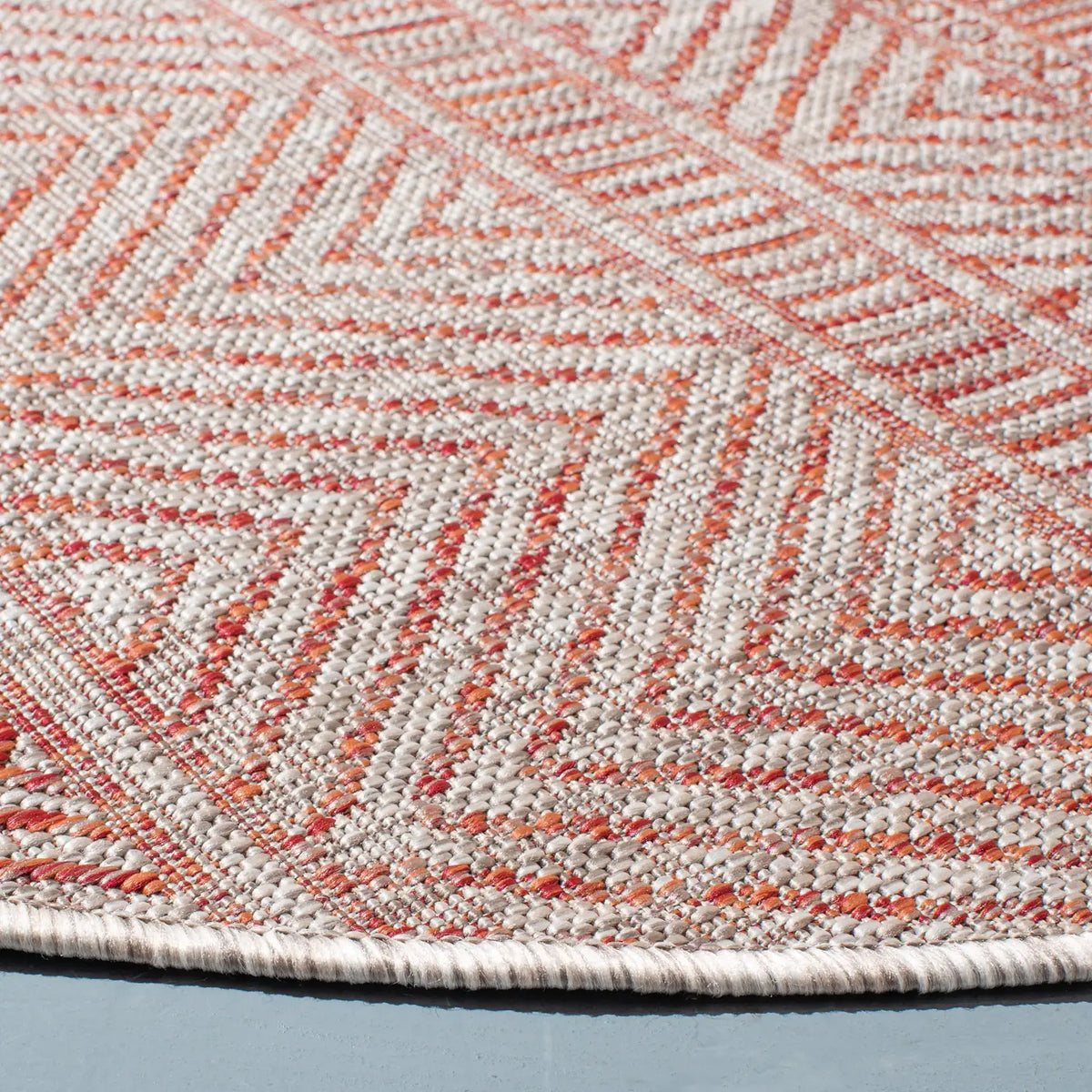 Safavieh Courtyard 6'-7" x 6'-7" Rug in Beige / Rust