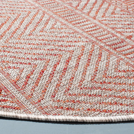 Safavieh Courtyard 6'-7" x 6'-7" Rug in Beige / Rust