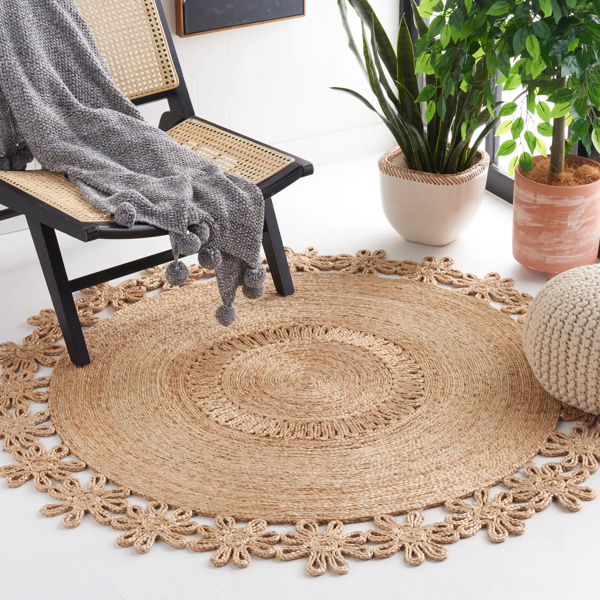 Safavieh Natural Fiber 5'-0" x 5'-0" Rug in Natural