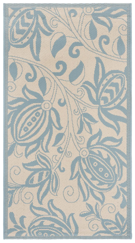 Safavieh Courtyard 2'-7" x 5'-0" Rug in Cream / Aqua