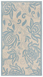 Safavieh Courtyard 2'-7" x 5'-0" Rug in Cream / Aqua