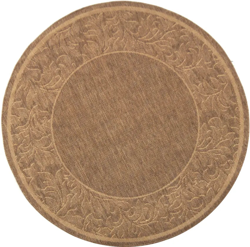 Safavieh Courtyard 5'-3" x 5'-3" Rug in Brown / Natural