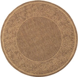 Safavieh Courtyard 5'-3" x 5'-3" Rug in Brown / Natural