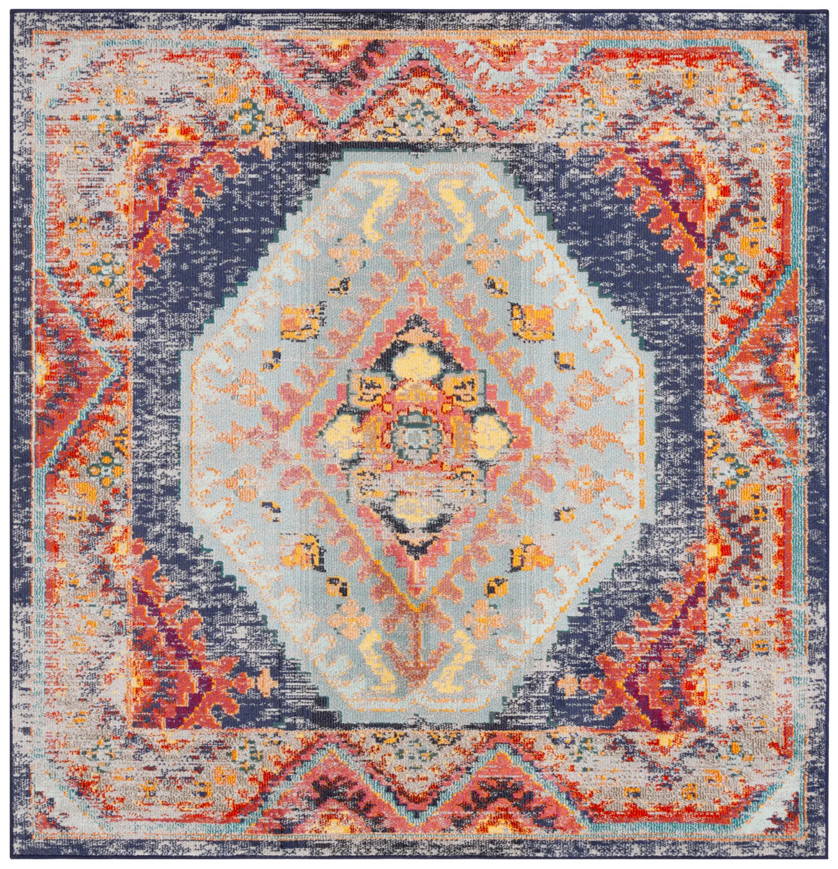 Safavieh Monaco 6'-7" x 6'-7" Rug in Rust / Multi