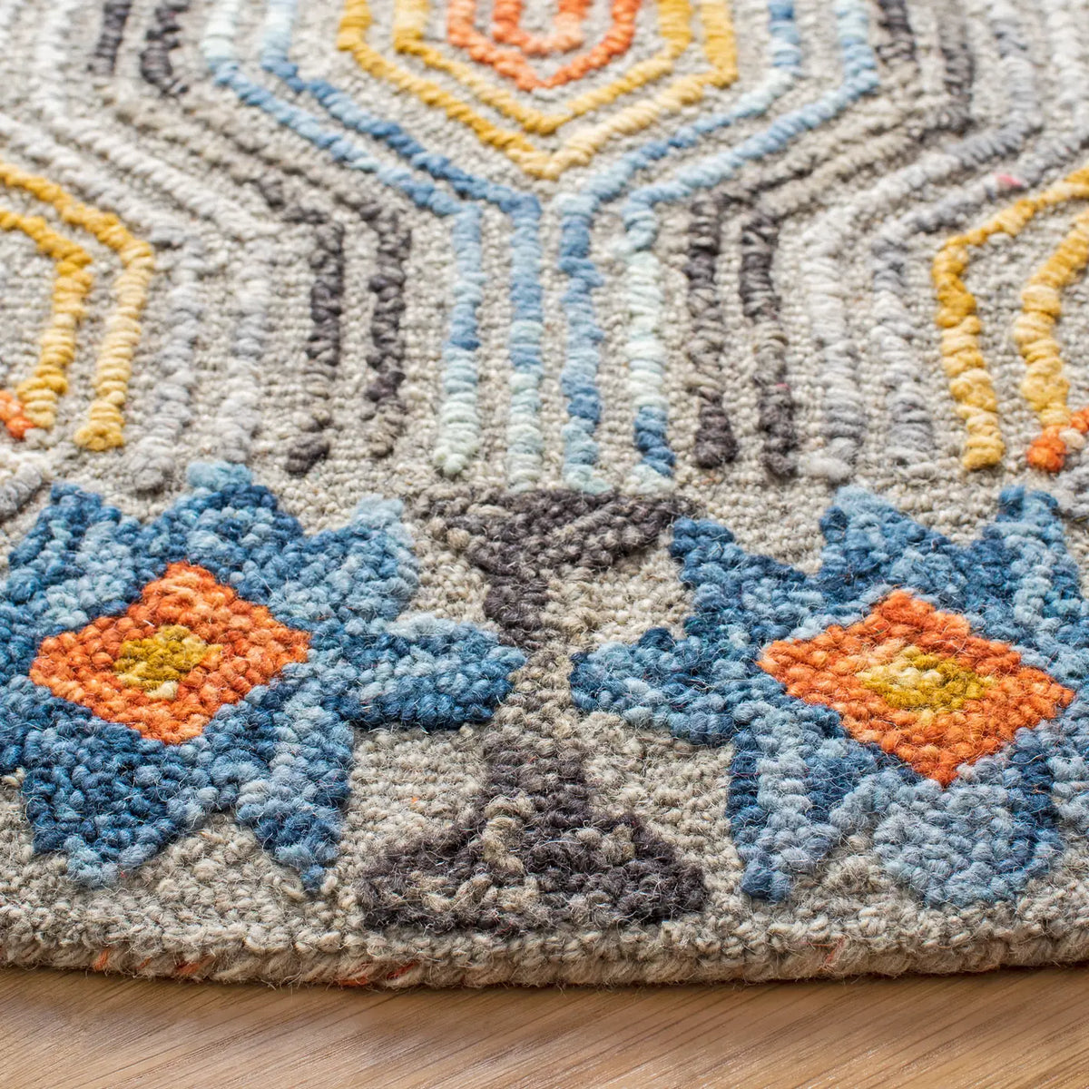 Safavieh Trace 6'-0" x 6'-0" Rug in Grey / Blue