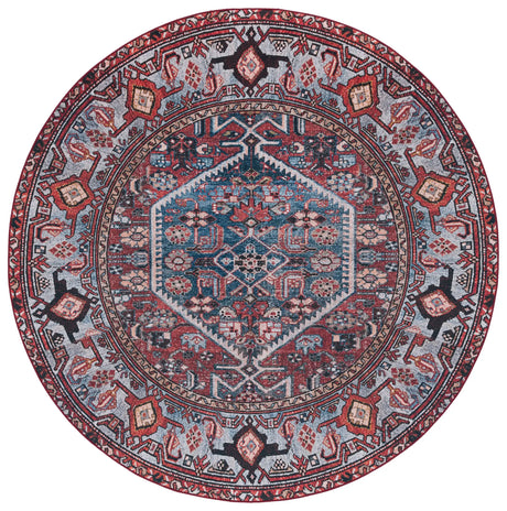 Safavieh Tucson 6'-0" x 6'-0" Rug in Rust / Blue