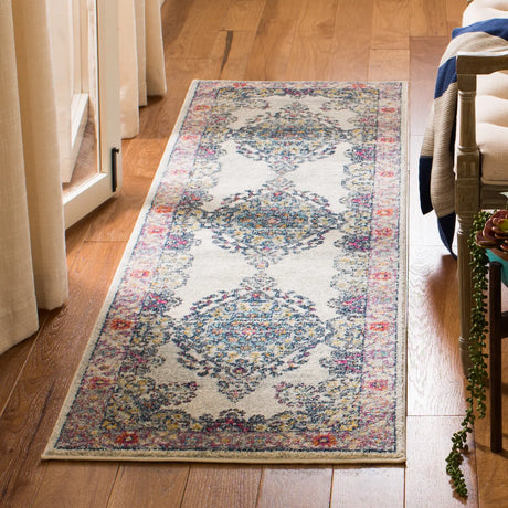 Safavieh Evoke 2'-2" x 7'-0" Rug in Cream / Fuchsia