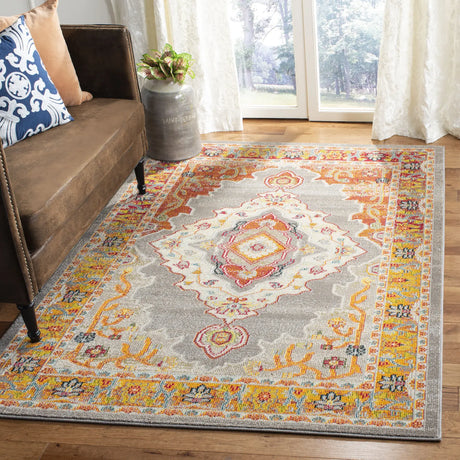 Safavieh Phoenix 100 4'-0" x 6'-0" Rug in Orange / Grey