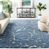 Safavieh Florida Shag 9'-6" x 13'-0" Rug in Light Blue / Cream