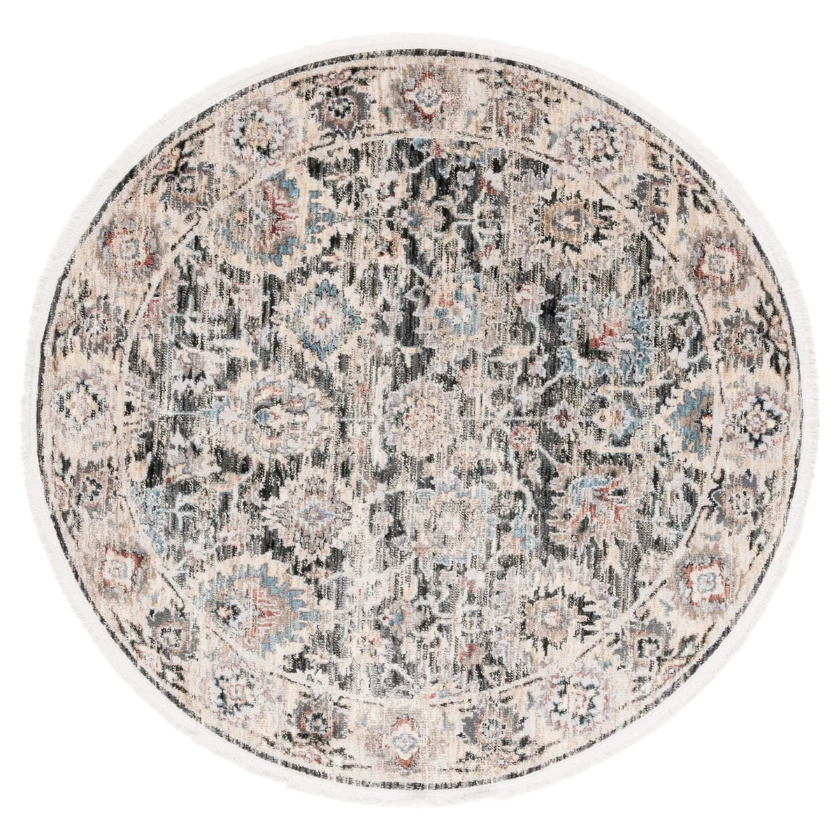 Safavieh Artifact 4'-0" x 4'-0" Rug in Charcoal / Ivory