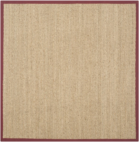 Safavieh Natural Fiber 6'-0" x 6'-0" Rug in Natural / Burgundy Red