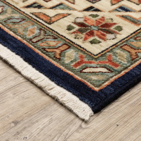 Oriental Weavers Lilihan 532B6 Navy/ Multi Rug - corner detail