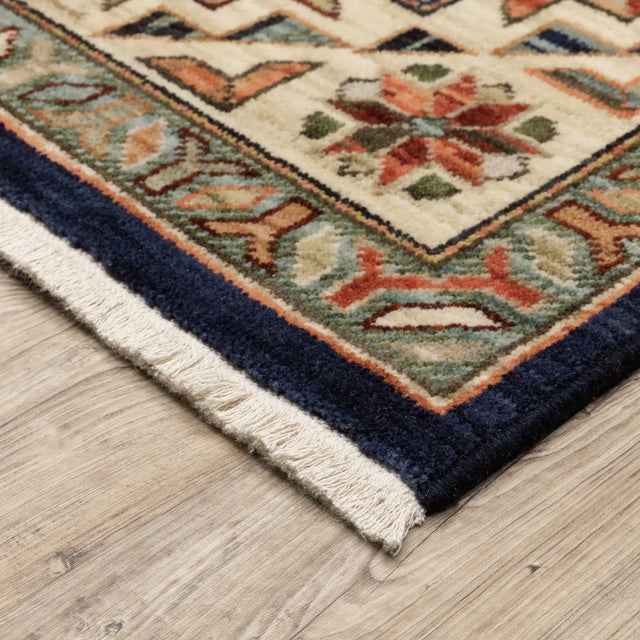 Oriental Weavers Lilihan 532B6 Navy/ Multi Rug - corner detail