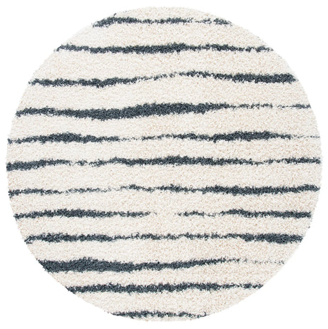 Safavieh Venus Shag 600 5'-3" x 5'-3" Rug in Ivory / Dark Grey