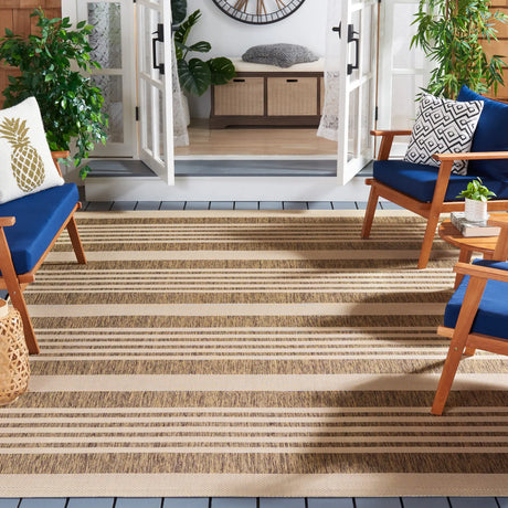 Safavieh Courtyard 10'-0" x 14'-0" Rug in Brown / Bone
