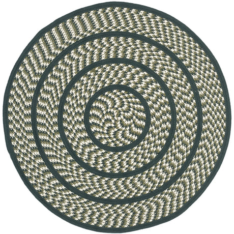 Safavieh Braided 3'-0" x 3'-0" Rug in Ivory / Dark Green