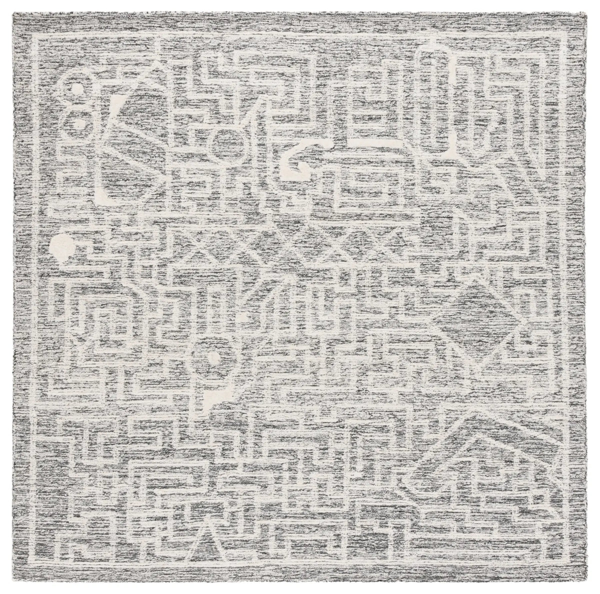 Safavieh Abstract 6'-0" x 6'-0" Rug in Charcoal / Ivory