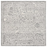 Safavieh Abstract 6'-0" x 6'-0" Rug in Charcoal / Ivory