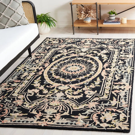 Safavieh Aubusson 4'-0" x 6'-0" Rug in Black / Ivory