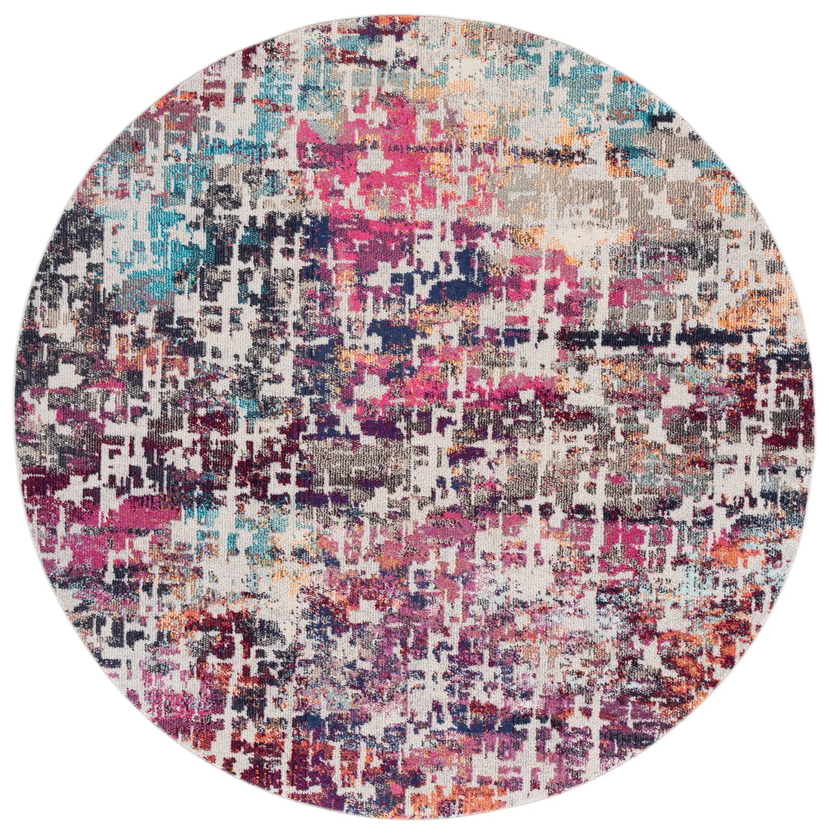 Safavieh Madison 6'-7" x 6'-7" Rug in Red / Light Blue
