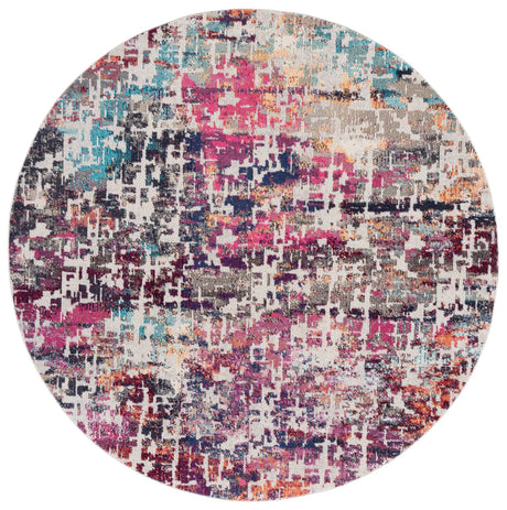 Safavieh Madison 6'-7" x 6'-7" Rug in Red / Light Blue