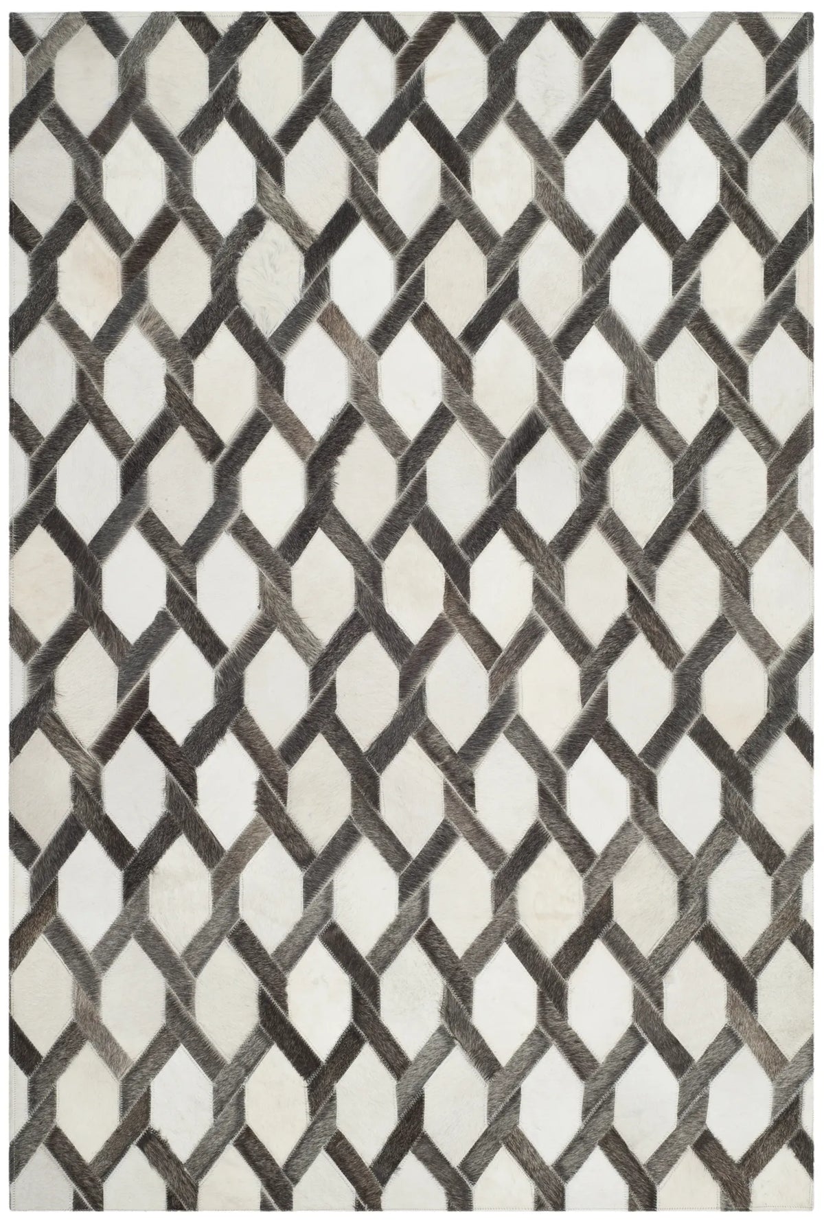 Safavieh Studio Leather 3'-0" x 5'-0" Rug in Ivory / Grey