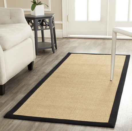 Safavieh Natural Fiber 2'-6" x 12'-0" Rug in Maize / Black