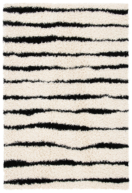 Safavieh Venus Shag 600 4'-0" x 6'-0" Rug in Ivory / Black