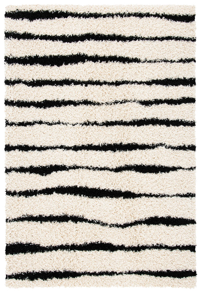 Safavieh Venus Shag 600 4'-0" x 6'-0" Rug in Ivory / Black