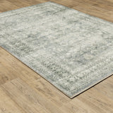 Oriental Weavers Savoy 28106 Blue/ Ivory Rug - angle detail