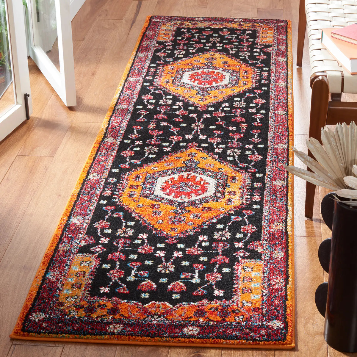 Safavieh Vintage Hamadan 2'-3" x 8'-0" Rug in Orange / Black