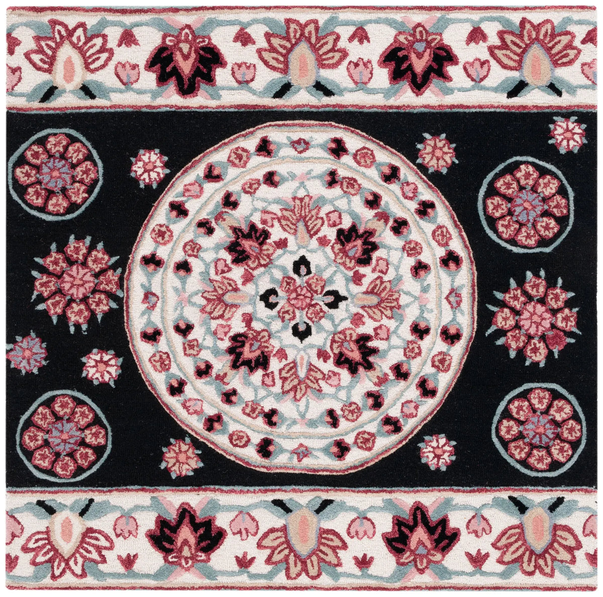 Safavieh Bellagio 5'-0" x 5'-0" Rug in Black / Ivory