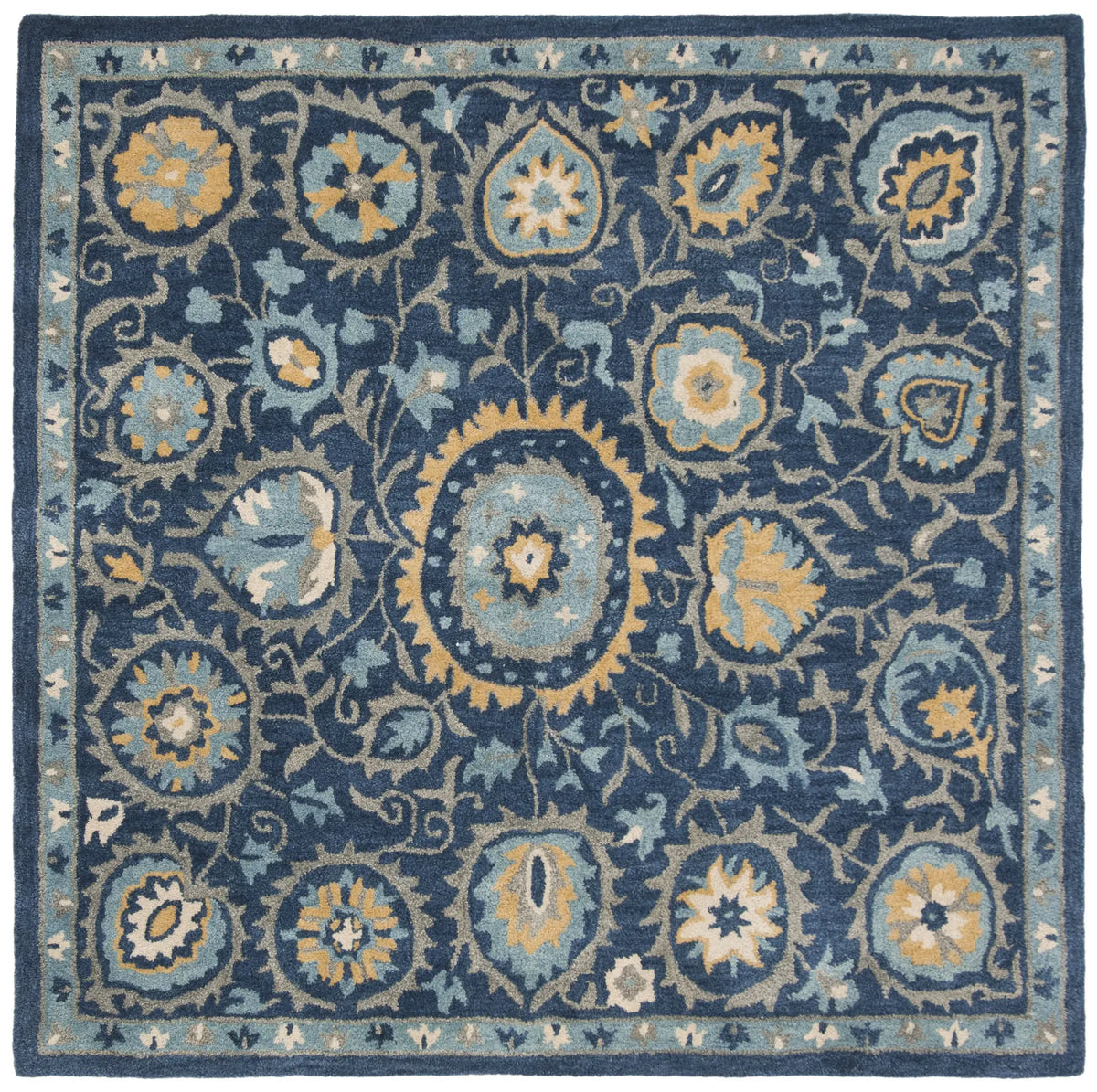 Safavieh Heritage 6'-0" x 6'-0" Rug in Navy / Gold