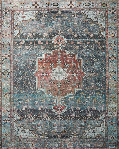 Loloi Margot Mat-05 Ocean/Brick Rugs - main flat