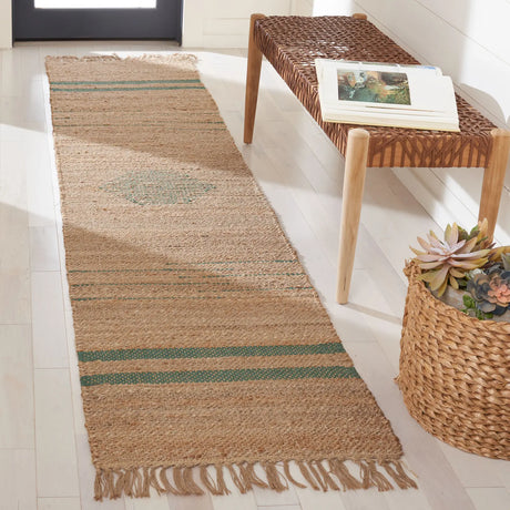 Safavieh Natural Fiber 2'-0" x 9'-0" Rug in Green / Natural