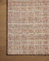 Loloi Sonya Soy-01 Terracotta/Natural Rug - corner on wood