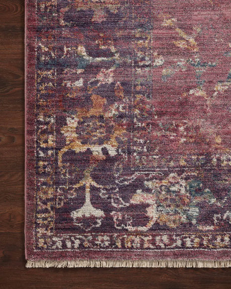 Loloi Giada Gia-02 Grape/Multi Rugs - corner on wood