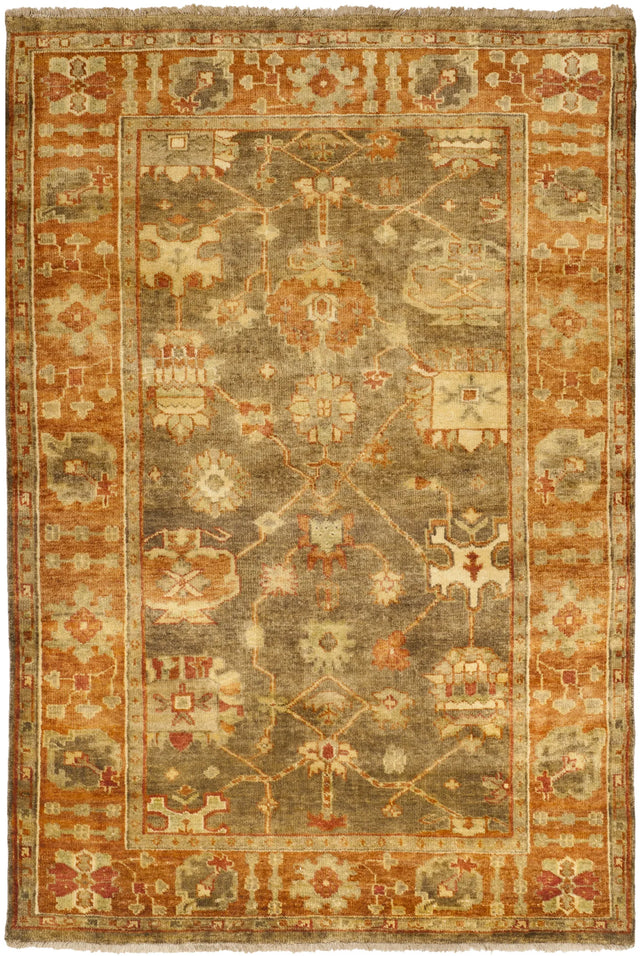Safavieh Oushak 4'-0" x 6'-0" Rug in Brown / Rust