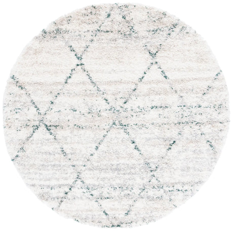Safavieh Fontana Shag  800 6'-7" x 6'-7" Rug in Green / Ivory