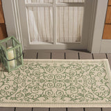 Safavieh Courtyard 2'-0" x 3'-7" Rug in Natural / Olive