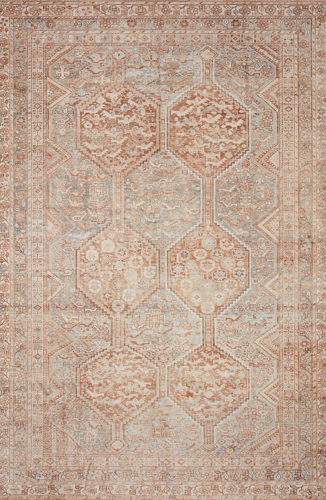 Chris Loves Julia x Loloi Jules 4-Jul Tangerine / Mist Rug - main flat