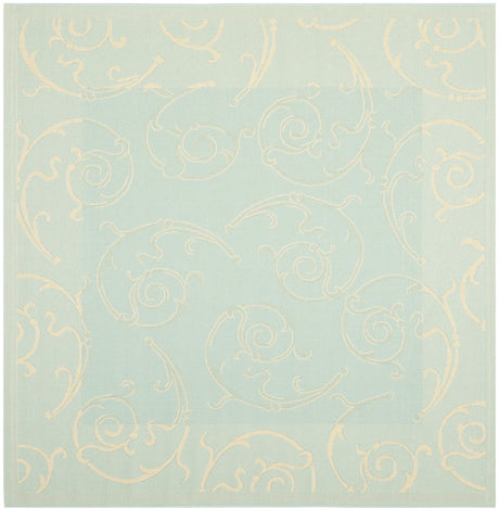 Safavieh Courtyard 6'-7" x 6'-7" Rug in Aqua / Cream